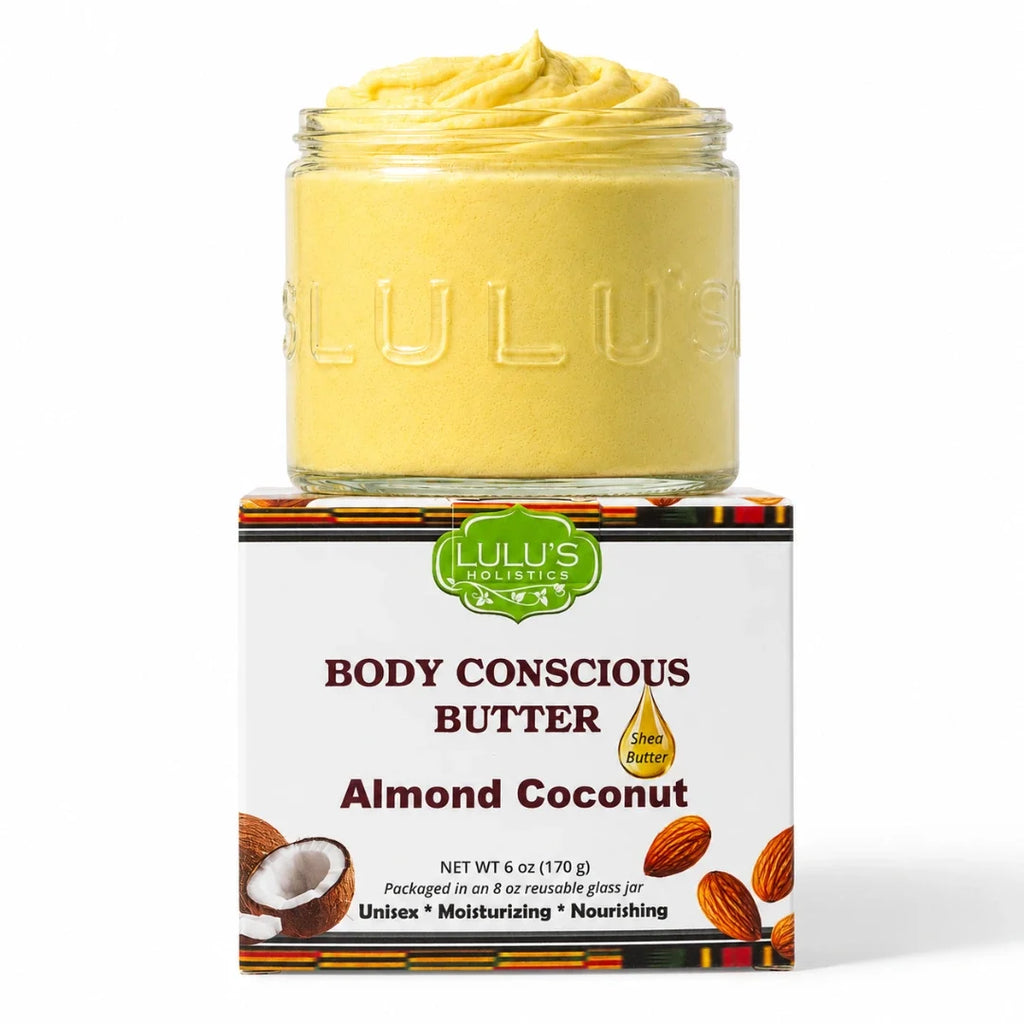 Almond Coconut Glowing Whipped Body Butter with Raw African Yellow Shea Base