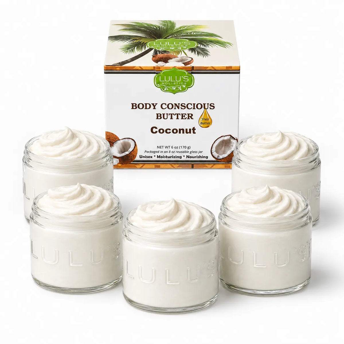 Almond Coconut Glowing Whipped Body Butter with Raw African Yellow Shea Base