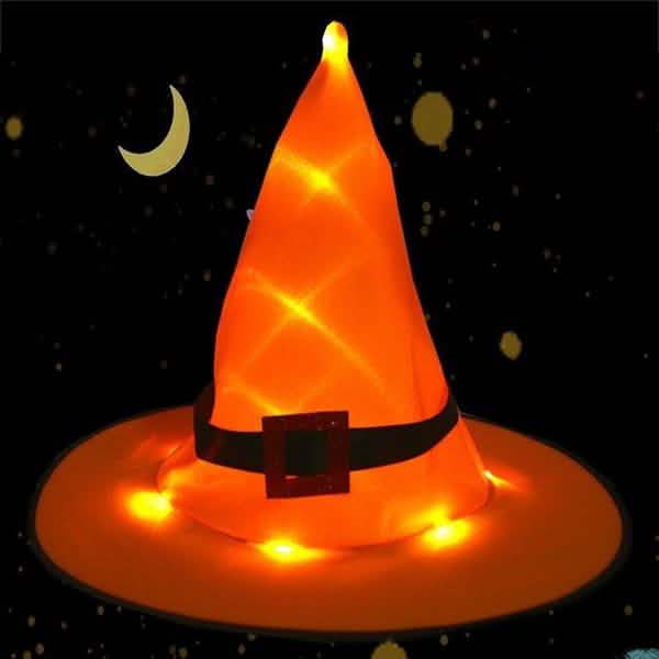 Light-Up Witch Hats for Halloween Decor