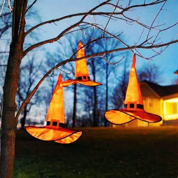 Light-Up Witch Hats for Halloween Decor