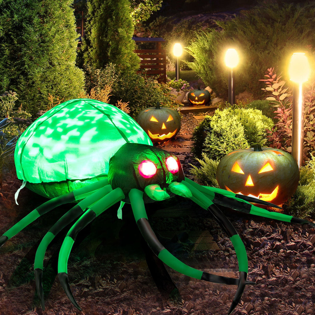 Light-Up Inflatable Halloween Spider with Web