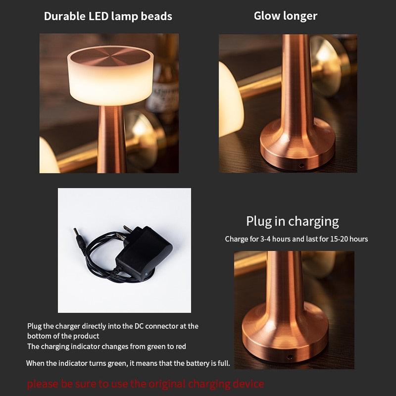 USB Dimming LED Table Lamp with Wireless Charging