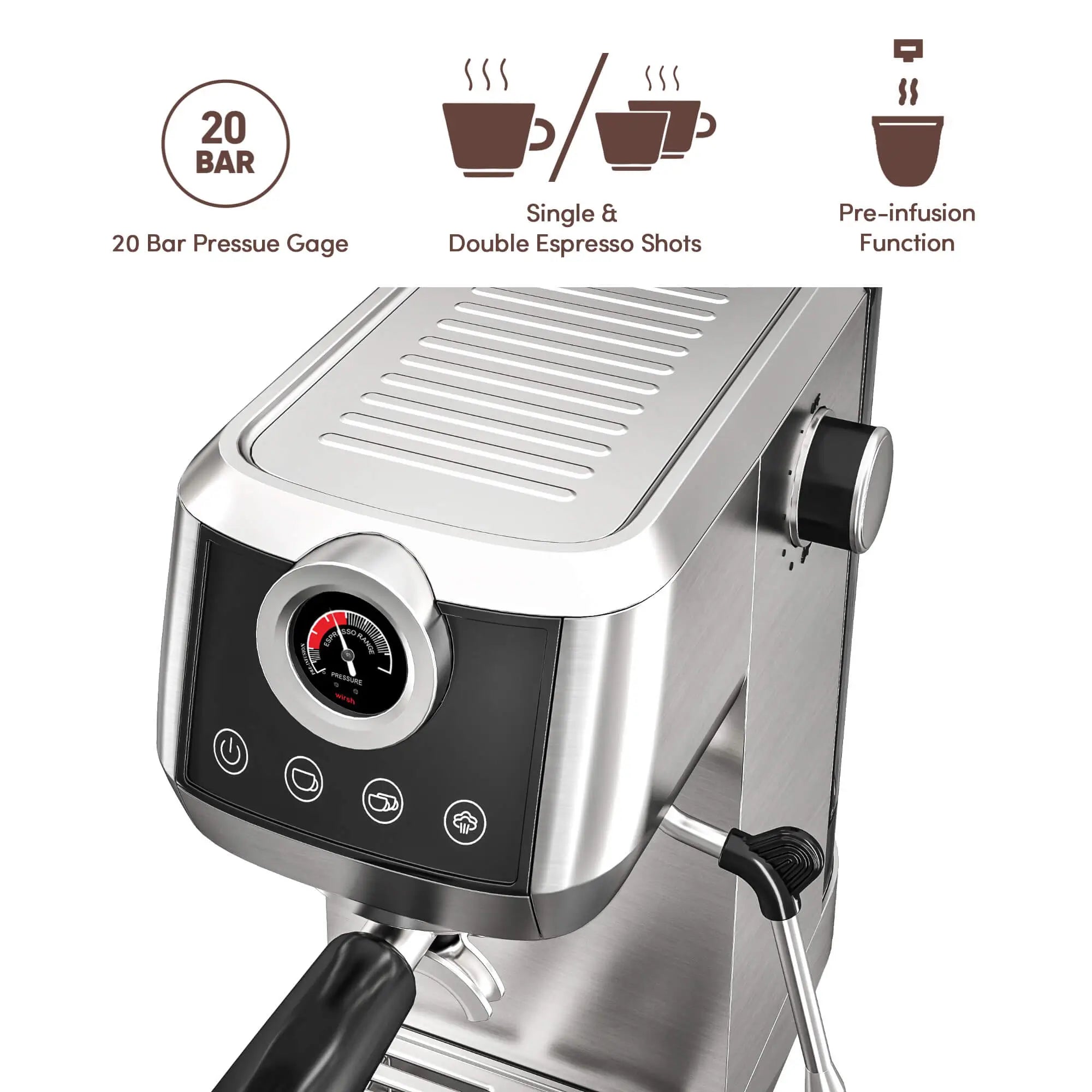 Wirsh 20 Bar Espresso Machine